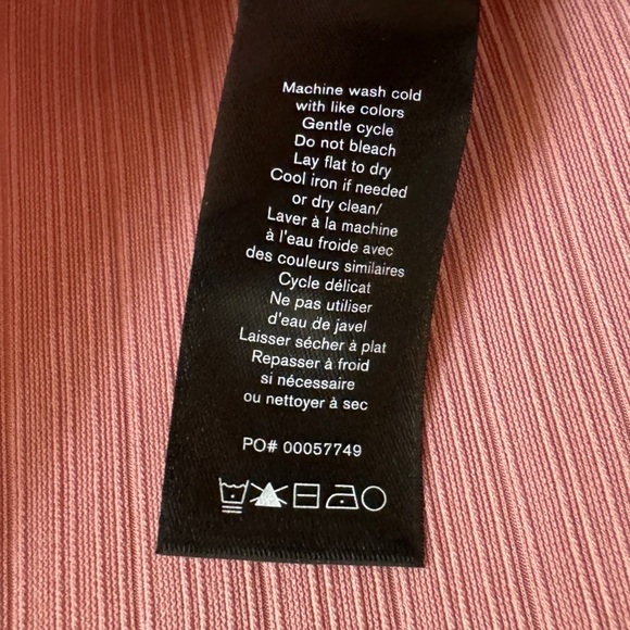 Rag & Bone Mauved Out Zoe Deep Vee Long Sleeve Tee, Size S - Picture 8 of 8